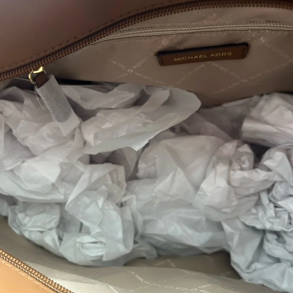 Michael Kors Dark Brown and Tan Tote Bag